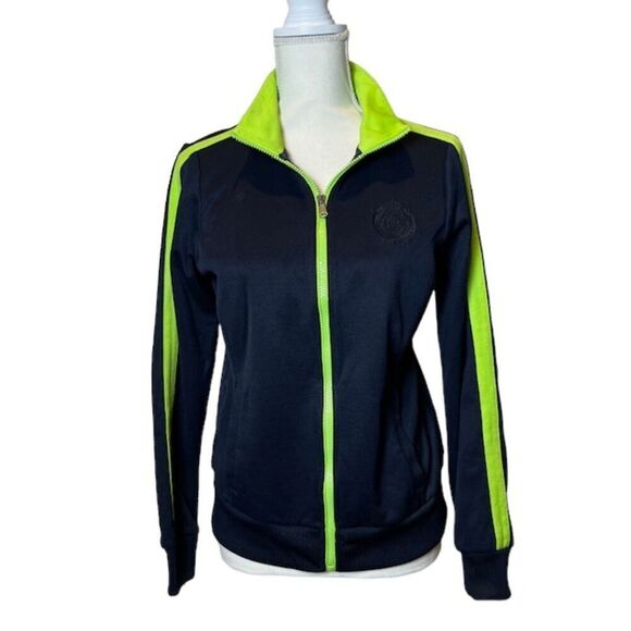 Lauren Ralph Lauren L-RL Active Ladies Jacket Navy with Lime Size Medium - Picture 1 of 11